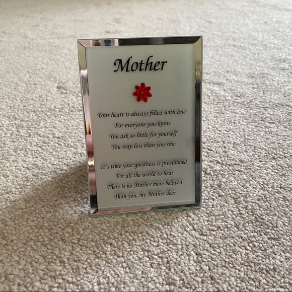 Vintage mirror ‘Mother’ poem standing frame - Picture 7 of 7